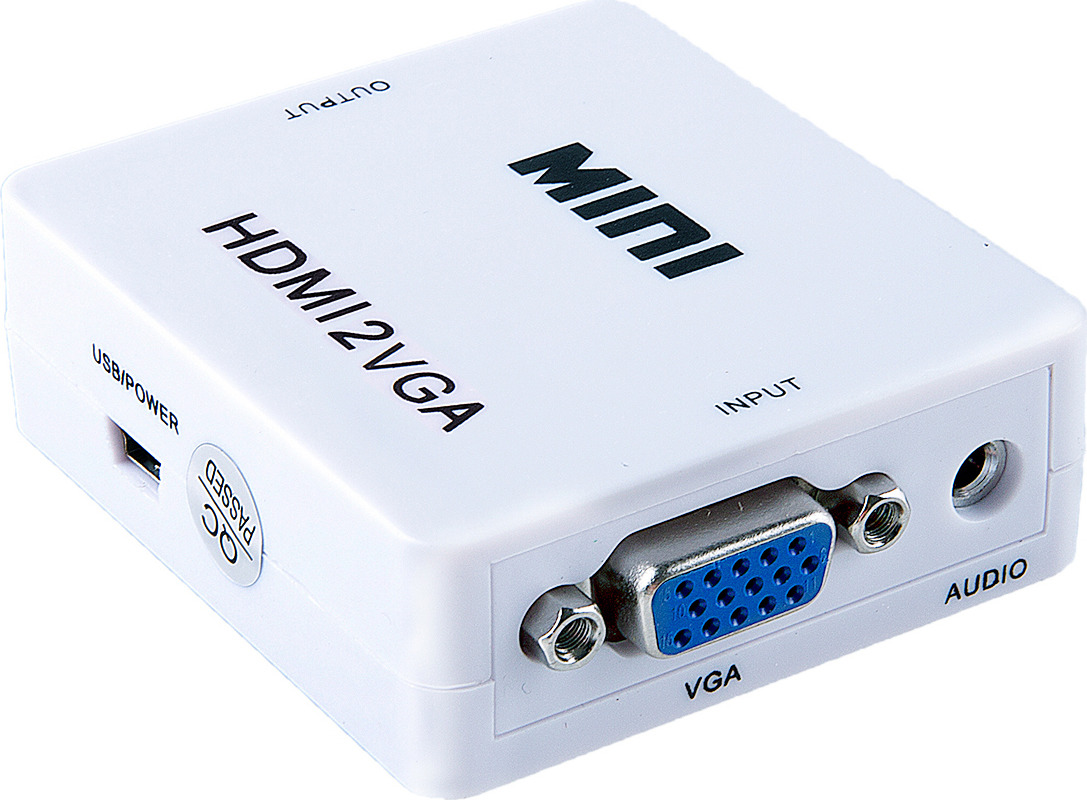 Переходник Greenconnect Greenline Professional, конвертер HDMI > VGA, белый
