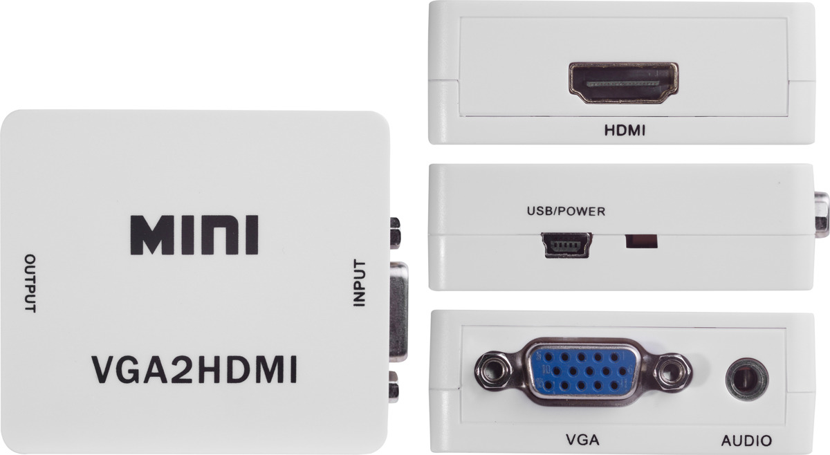 фото Переходник Greenconnect Greenline Professional, конвертер HDMI > VGA, белый