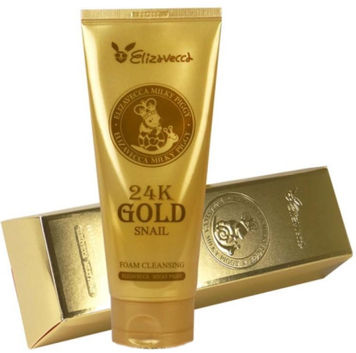 фото Elizavecca. Пенка для умывания с золотом и муцином улитки 24K Gold Snail Cleansing Foam