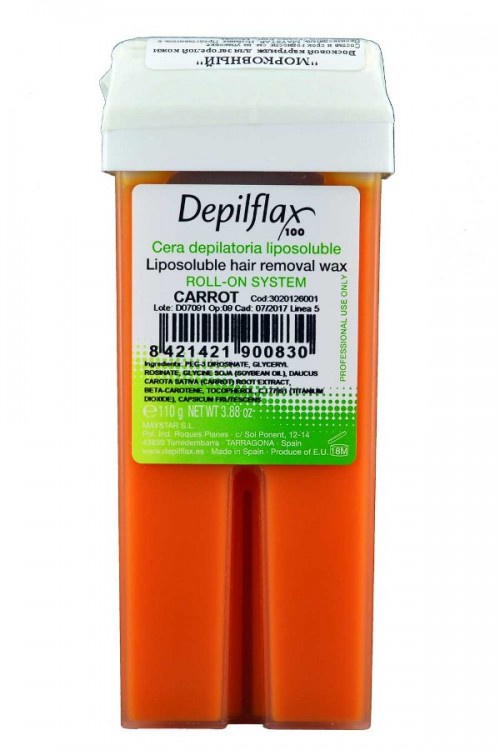 фото Воск для депиляции Depilflax100 морковь 901066D, плотный, 110 гр, 110