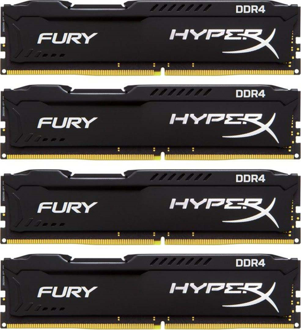 фото Комплект модулей оперативной памяти Kingston HyperX Fury DDR4 DIMM, 32GB (4х8GB), 2933MHz, CL17, HX429C17FB2K4/32, black