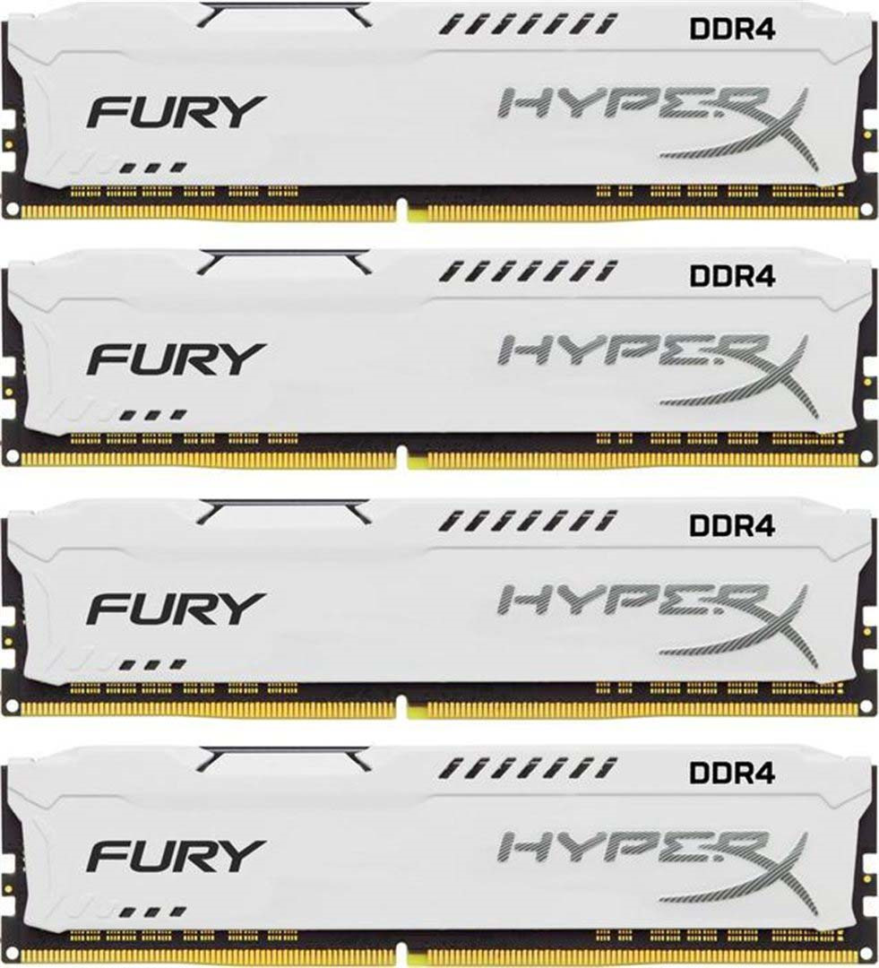 фото Комплект модулей оперативной памяти Kingston HyperX Fury DDR4 DIMM, 32GB (4х8GB), 2400MHz, CL15, HX424C15FW2K4/32, white