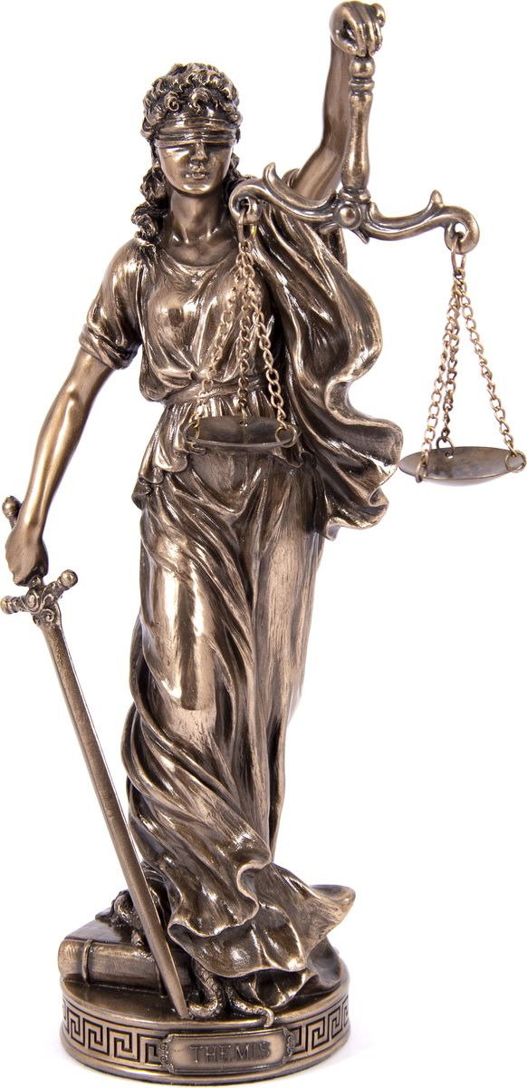 фото Статуэтка Русские Подарки "Фемида, богиня правосудия", 227614, 11 х 9 х 28 см