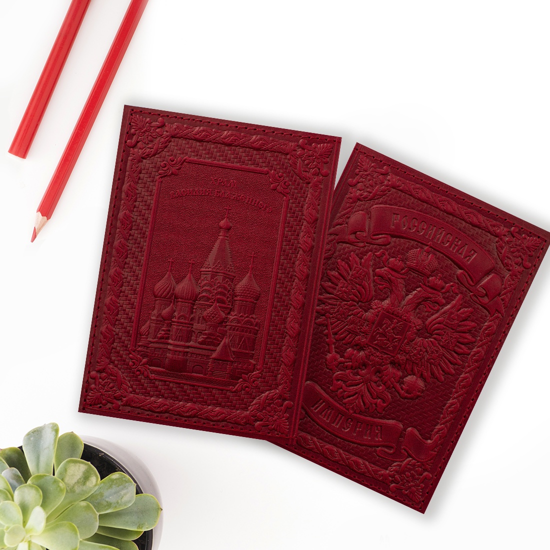 фото Обложка для паспорта TRIWESTA Портрет, 204518RE, красный