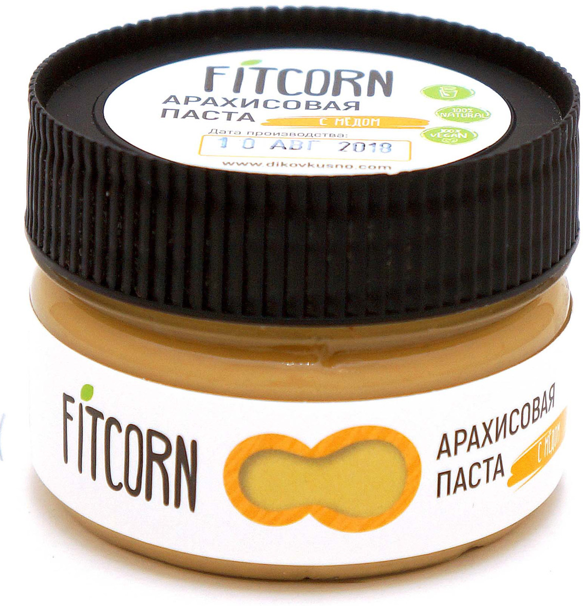 фото Арахисовая паста Fitcorn с медом, 80 г