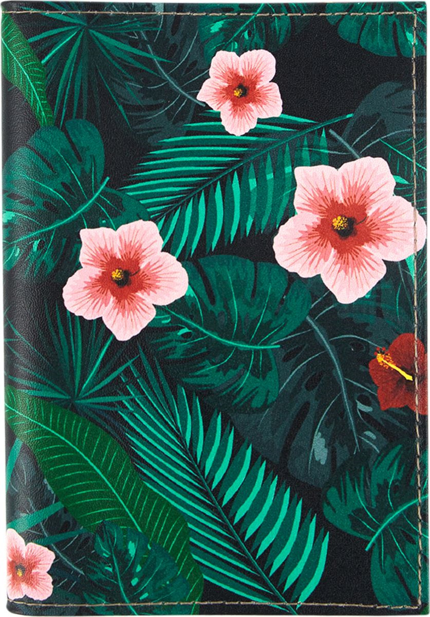 фото Обложка для паспорта женская Kawaii Factory Дикие цветы, KW064-000382, зеленый