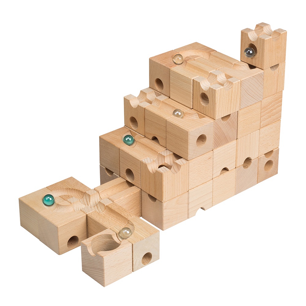фото Деревянный конструктор РЭДИ Шарики-кубарики для детей от 3-х лет, 60 кубиков