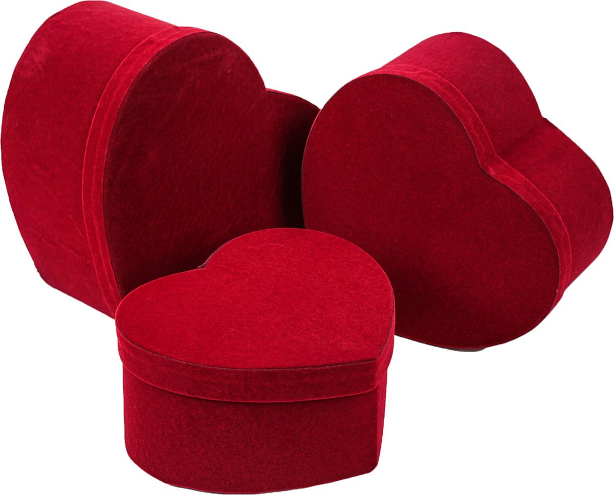 фото Подарочная упаковка "Сердце", красный, 3 шт Иу жусима крафтс кампани лимитед