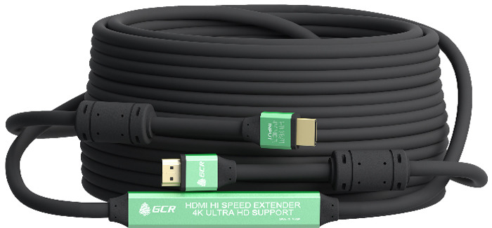 фото Кабель Greenconnect, HDMI 2.0, HDR 4:2:2, High speed, с усилителем, черный