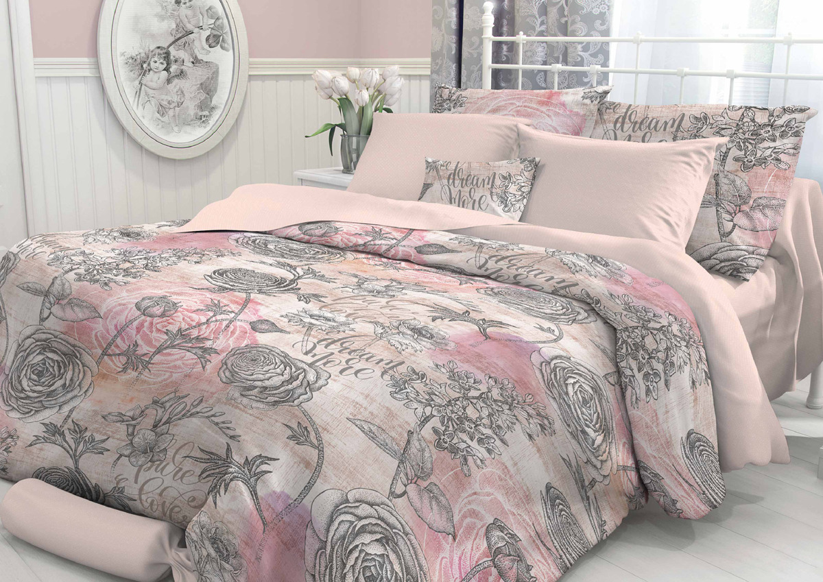 фото Комплект постельного белья Verossa Rose, 733835, розовый, 2 спальный