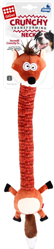 Игрушка для животных GiGwi Лиса с пищалкой с хрустящей шеей, 75414