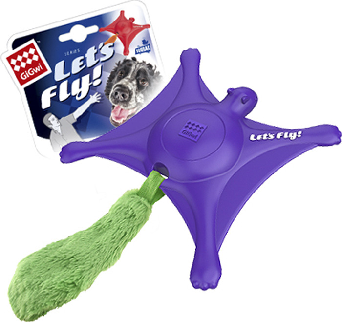 Игрушка для животных GiGwi Белка-летяга с пищалкой, 75426, фиолетовый