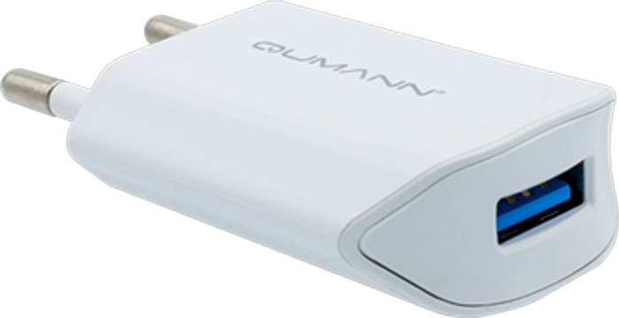 фото Сетевое зарядное устройство Qumann QTC-01, 1 USB, 50011, белый