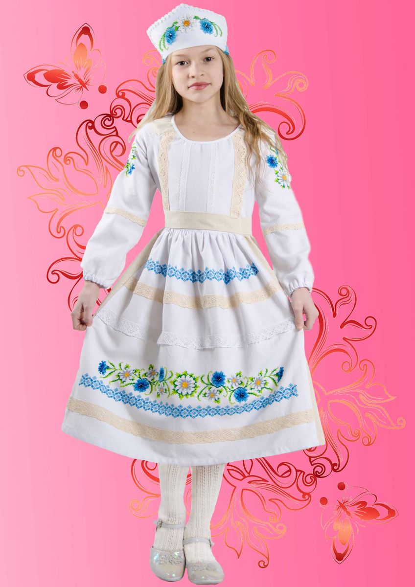 Набор для вышивания детского платья с кокошником Каролинка 