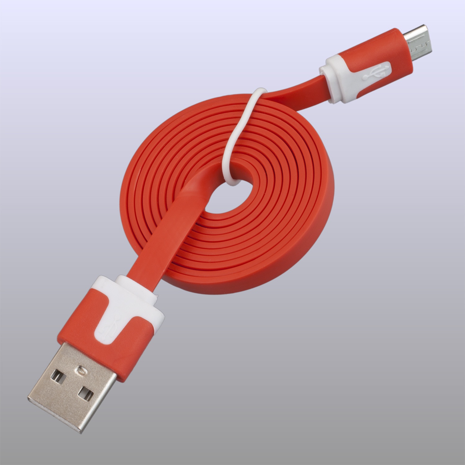 фото USB-Кабель Navitoch плоский microUSB, SG209, узкий красный 1м