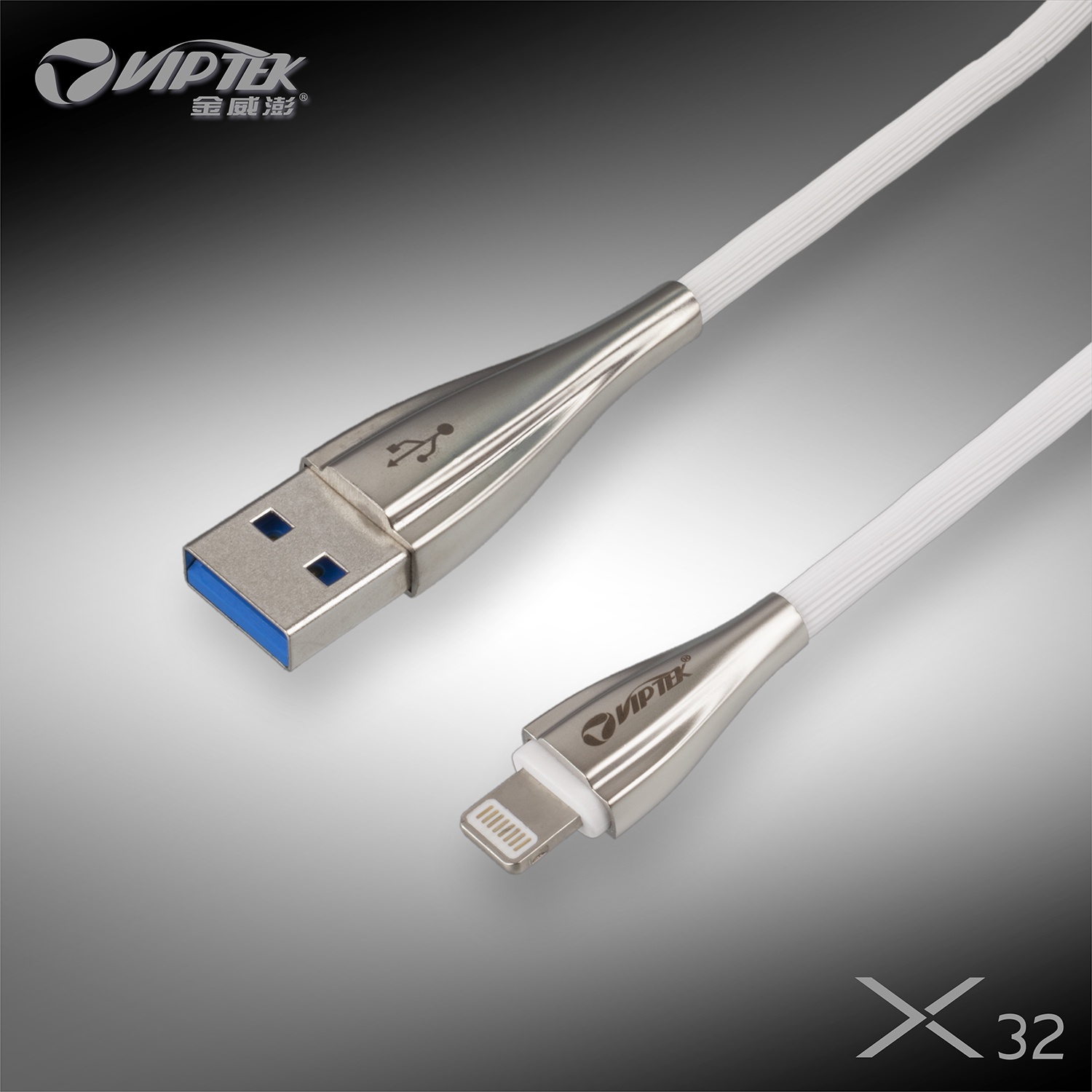 фото Кабель VipTek 8-pin, Lightning, 3764, белый