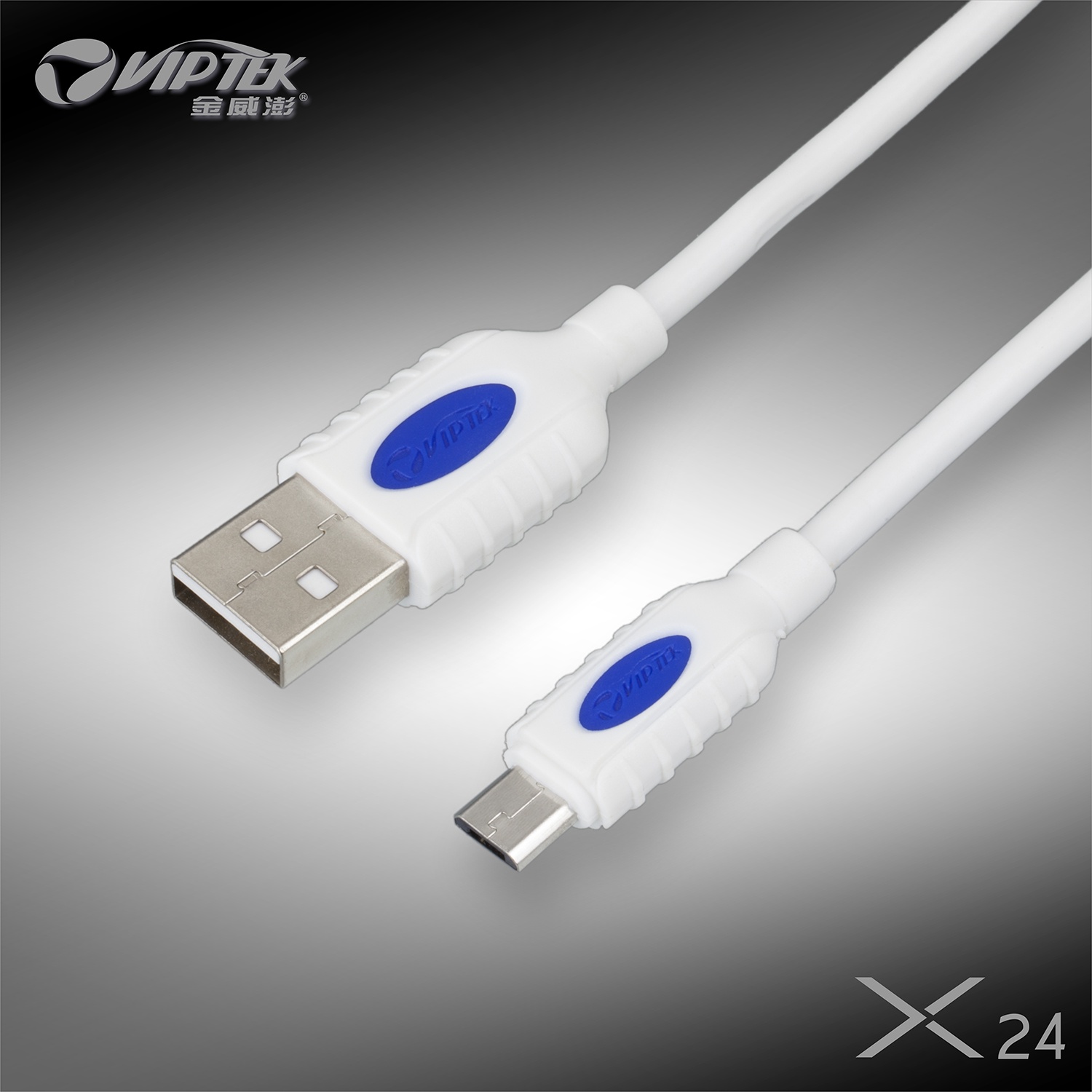 фото Кабель VipTek microUSB, 3765, белый, синий