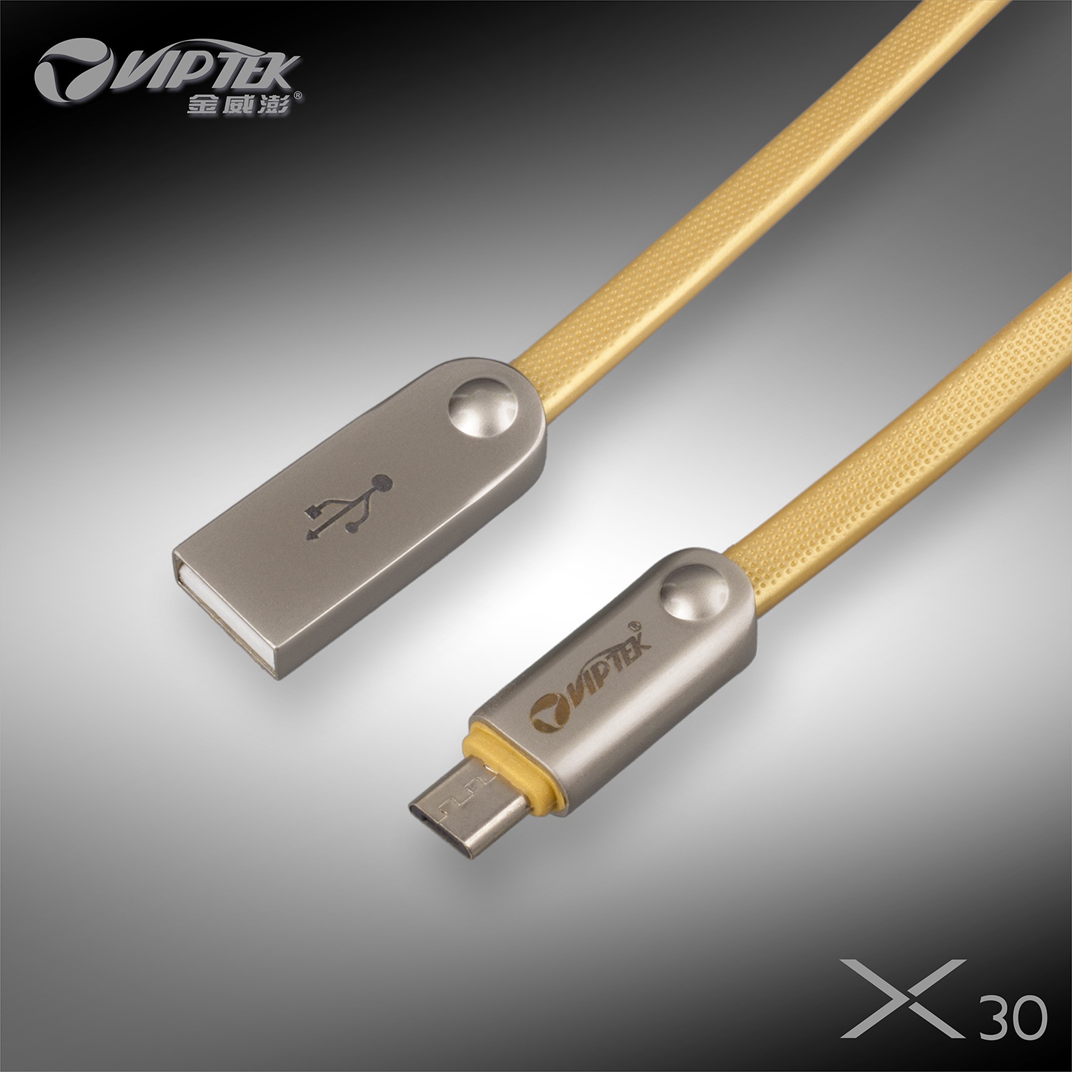 фото Кабель VipTek microUSB, 3769, золотой