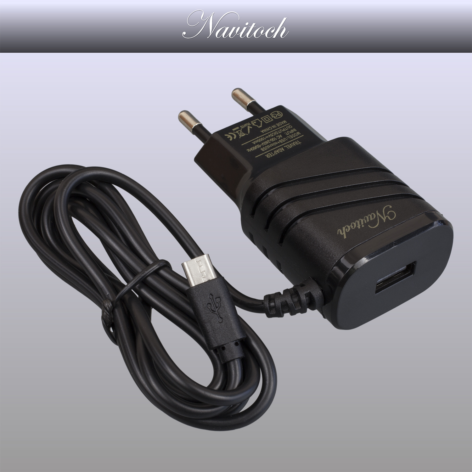 фото Зарядное устройство Navitoch microUSB 1A+USB, 3749