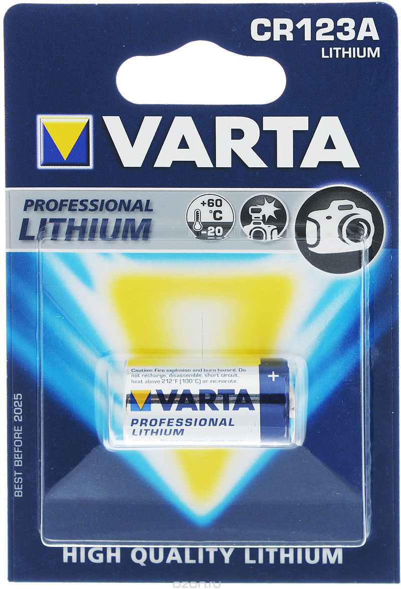 фото Батарейка литиевая Varta "Professional Lithium", тип CR123A, 3B