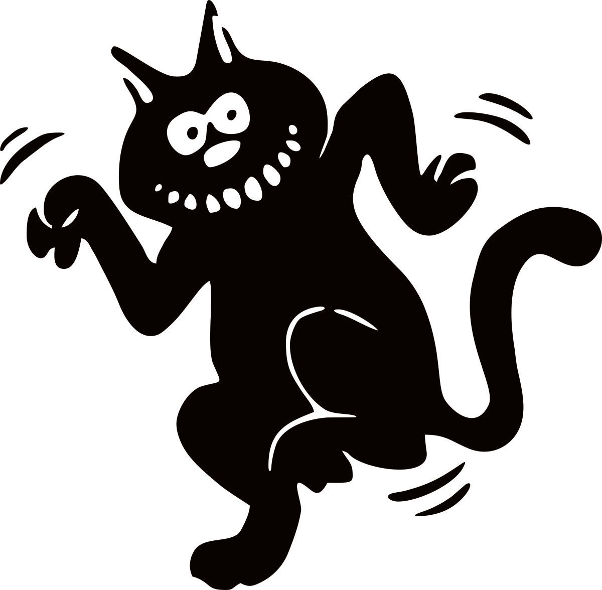 Черный кот танцует