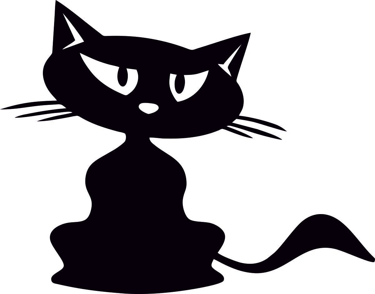 Наклейка черная кошка