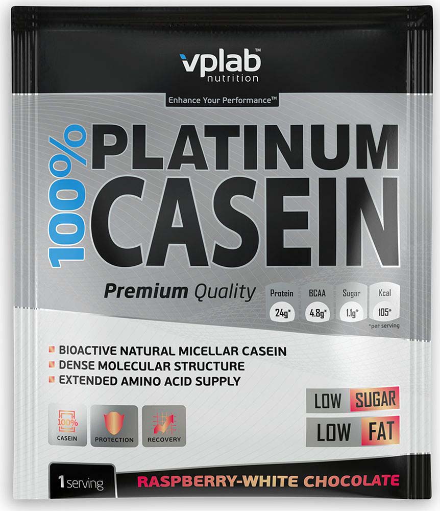 фото Казеин VPLAB Nutrition 100% Platinum Casein sachet Малина-Белый шоколад, 30 г