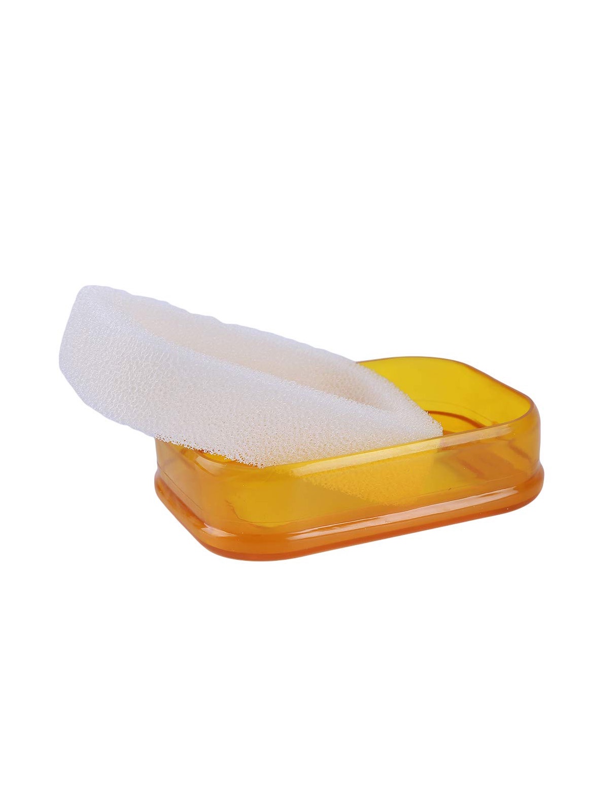 фото Мультифункциональная губка мыльница в пластиковой коробке, мыльница с губкой поролоновой (желт.) Blonder home