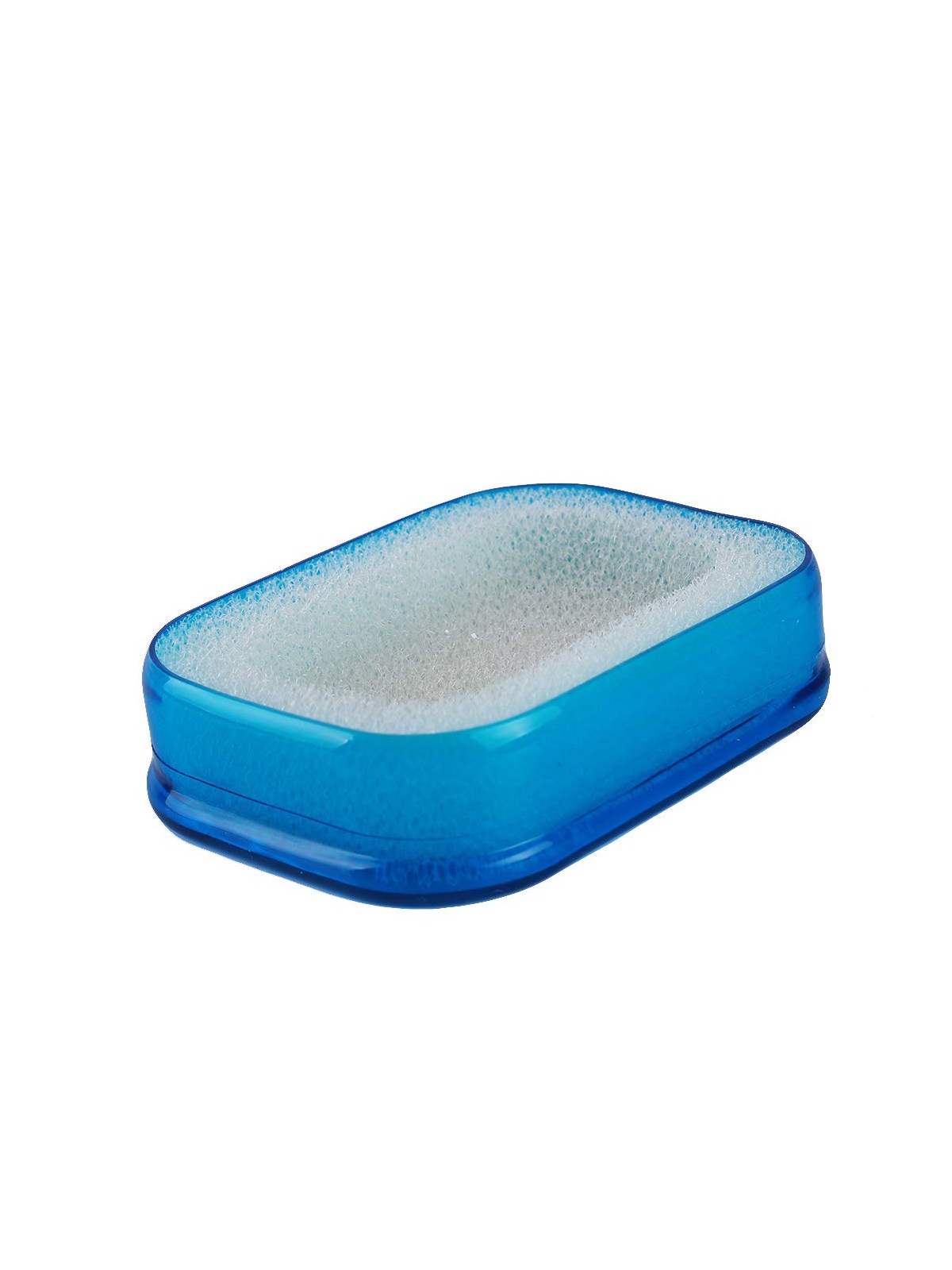 Мультифункциональная губка мыльница в пластиковой коробке, мыльница с губкой поролоновой (син.)