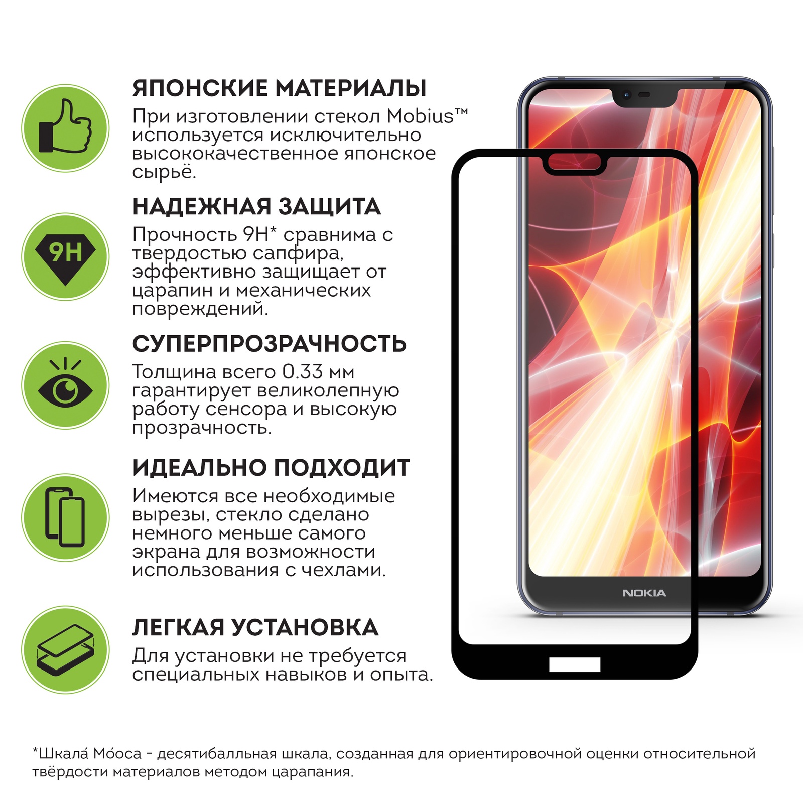 фото Защитное стекло Mobius для Nokia 7.1 3D Full Cover (Black)