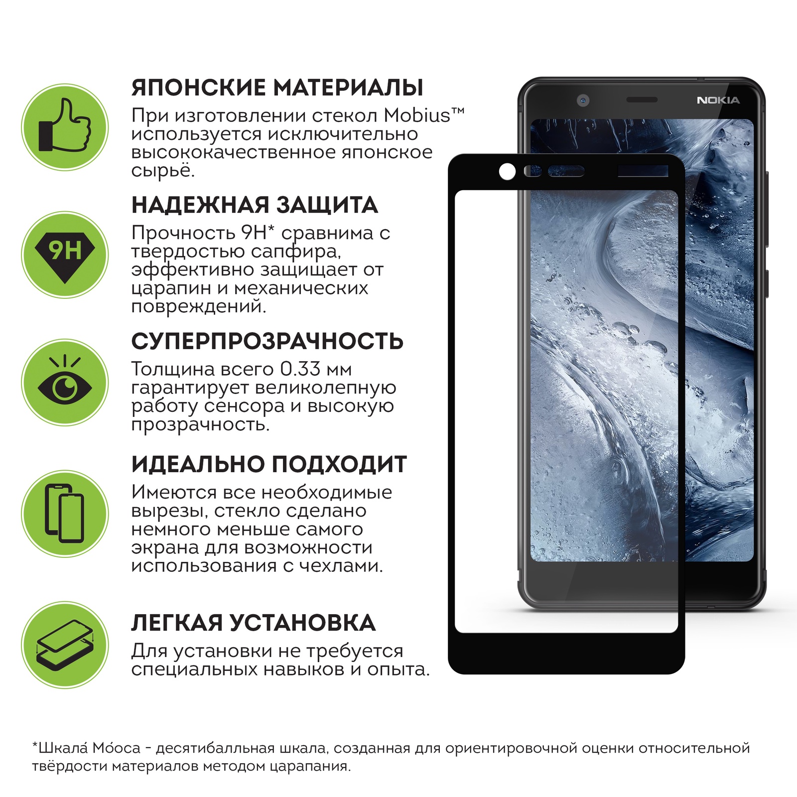 фото Защитное стекло Mobius для Nokia 5.1 3D Full Cover (Black)