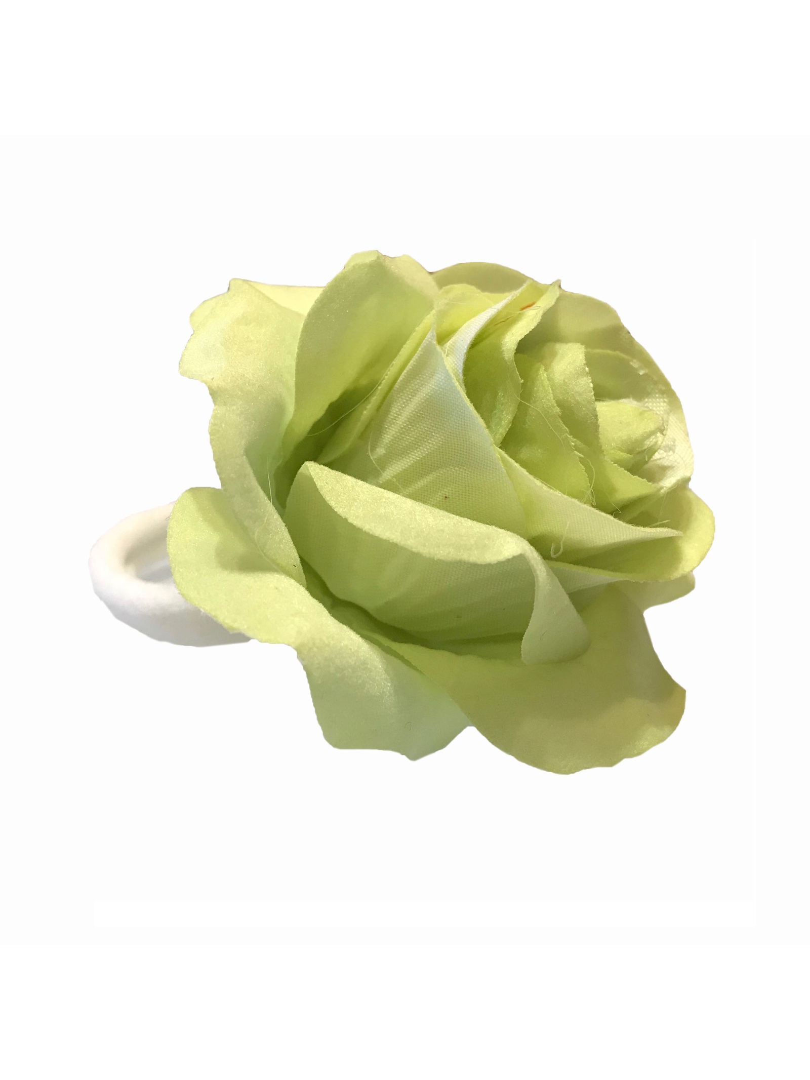 фото Резинка для волос Flowerstyle с розой, зеленая
