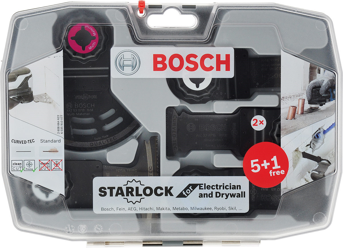 Набор оснастки Bosch Starlock, для электриков, 6 предметов - купить с ...