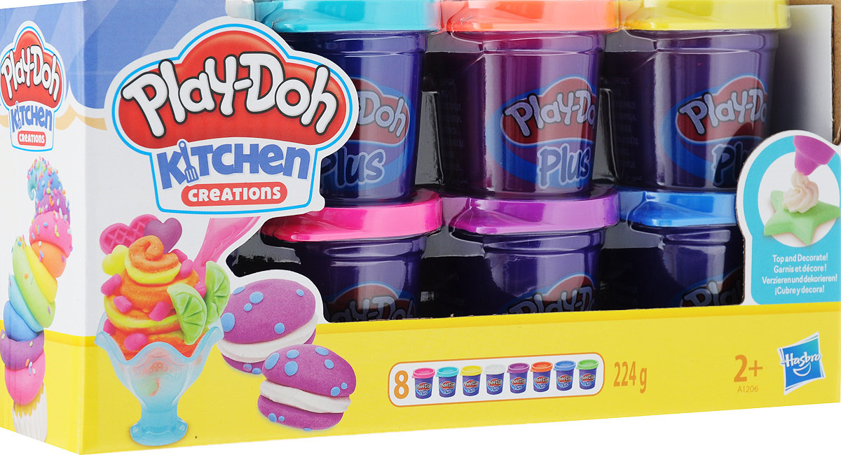 Пластилин Play-Doh Plus 8 цветов, A1206_ЕU6, в ассортименте