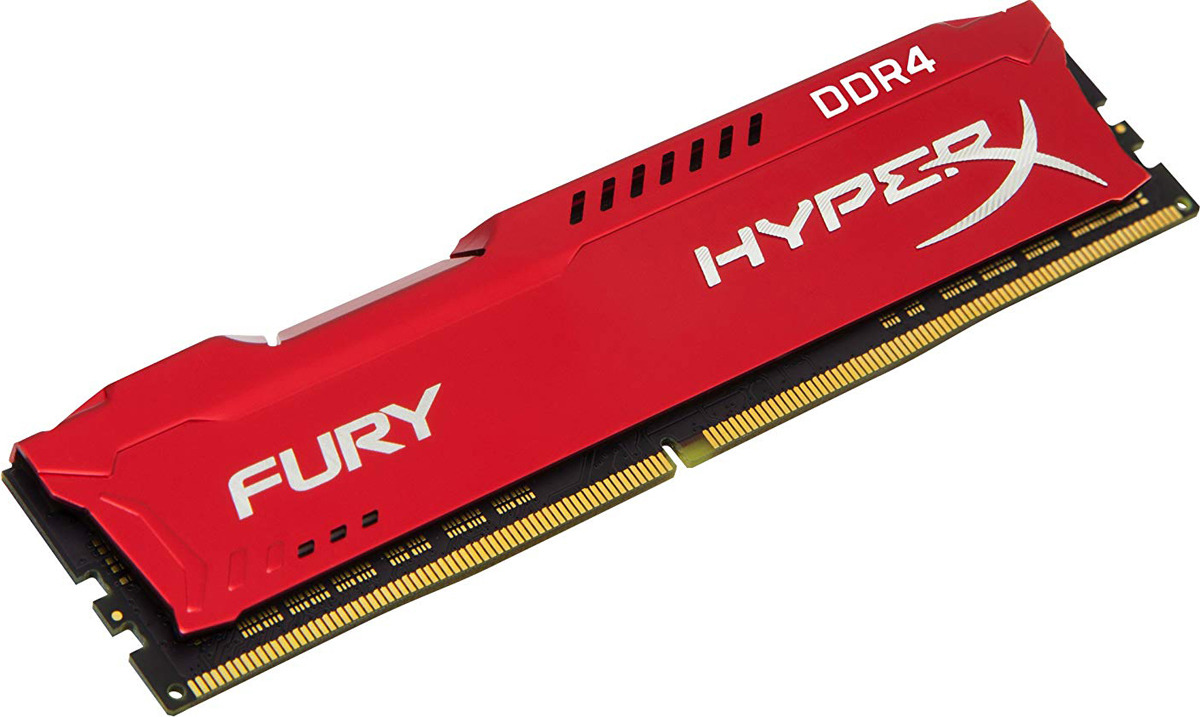 фото Модуль оперативной памяти Kingston HyperX Fury DDR4 DIMM, 8GB, 3466MHz, CL19, HX434C19FR2/8, red