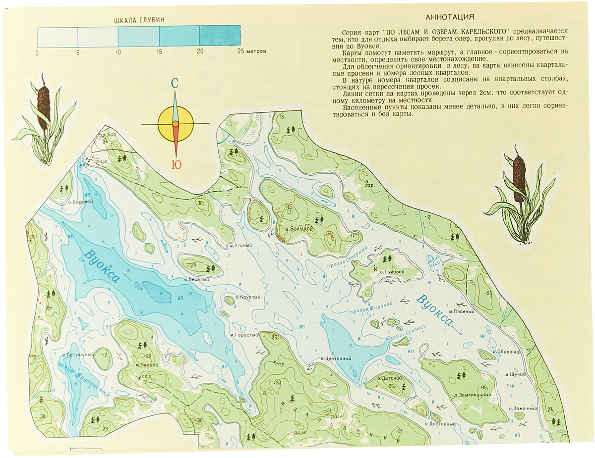 Карта озер карельского перешейка с глубинами и описаниями