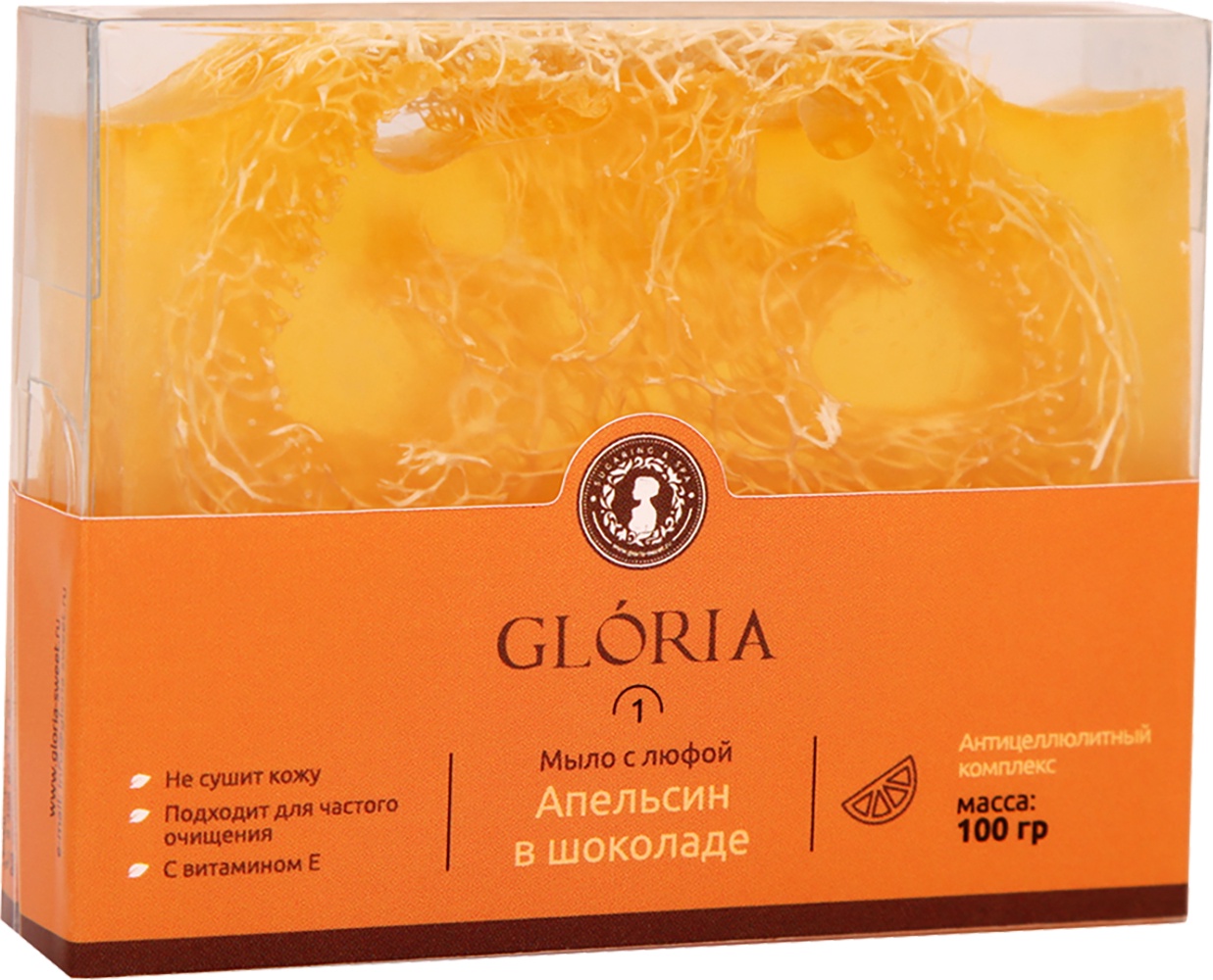 фото Мыло с люфой GLORIA "Апельсин в шоколаде" 100 г Gloria home spa