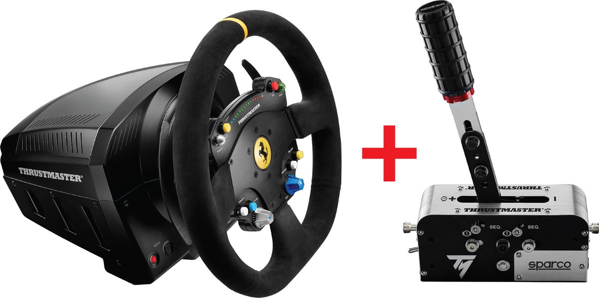 фото Руль игровой Thrustmaster TS-PC Racer Ferrari 488 + Ручной тормоз Tssh Sequential Shifter & Handbrake, PC, THR95