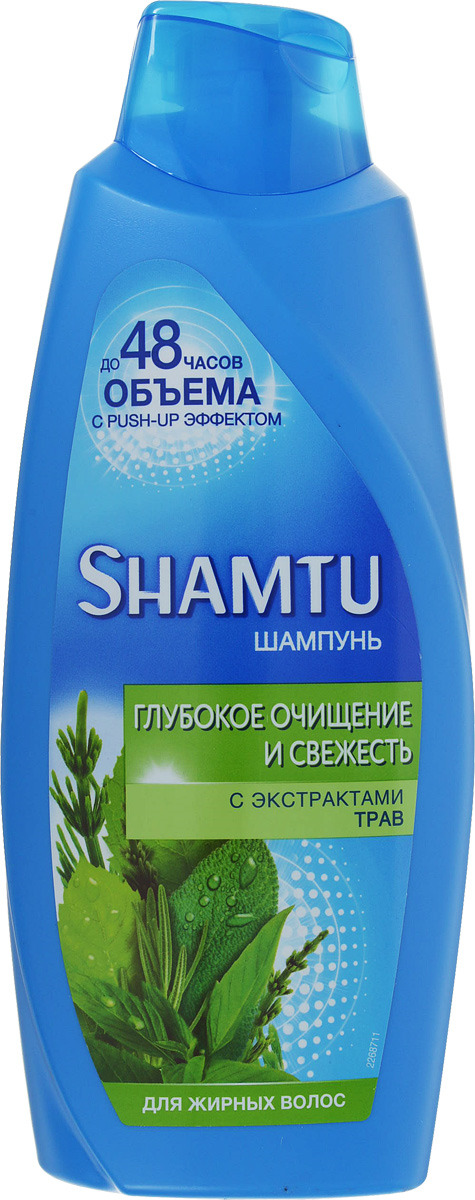 фото Shamtu Шампунь "100% Объем", с экстрактом трав, для жирных волос, 650 мл