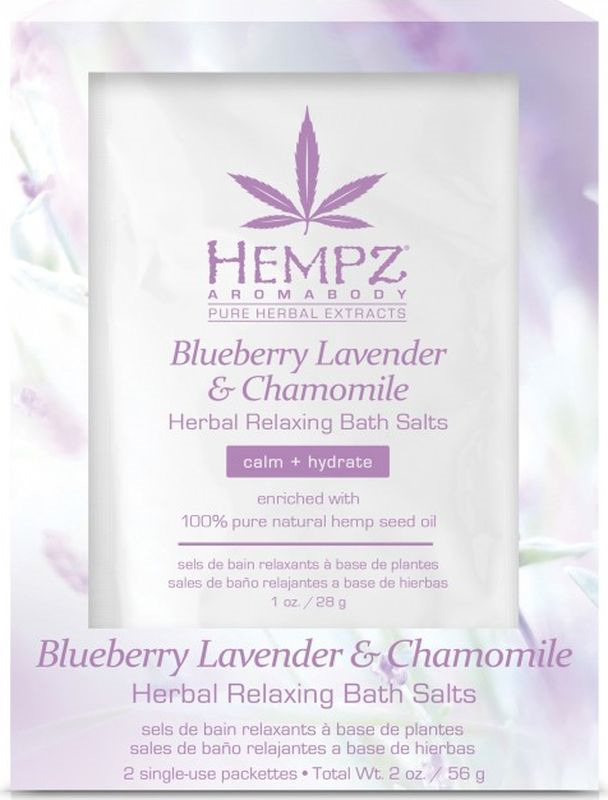 фото Соль для ванны Hempz Blueberry Lavender & Chamomile Herbal расслабляющая, 2 х 28 г