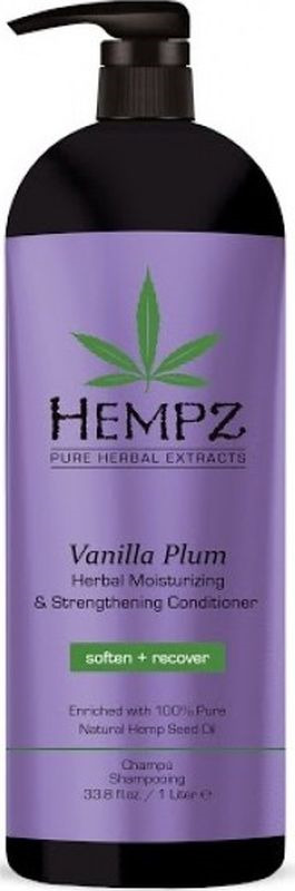 фото Кондиционер для волос Hempz Vanilla Plum Herbal растительный, увлажняющий и разглаживающий, 1 л