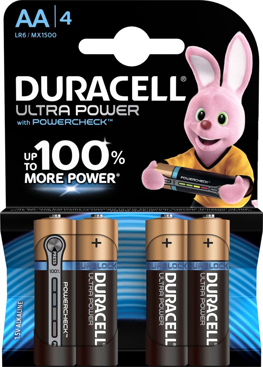 фото Набор батареек Duracell Ultra Power LR6-4BL, 5004805, 4 шт