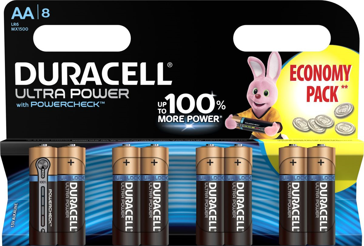 фото Набор батареек Duracell Ultra Power LR6-8BL, 5004807, 8 шт