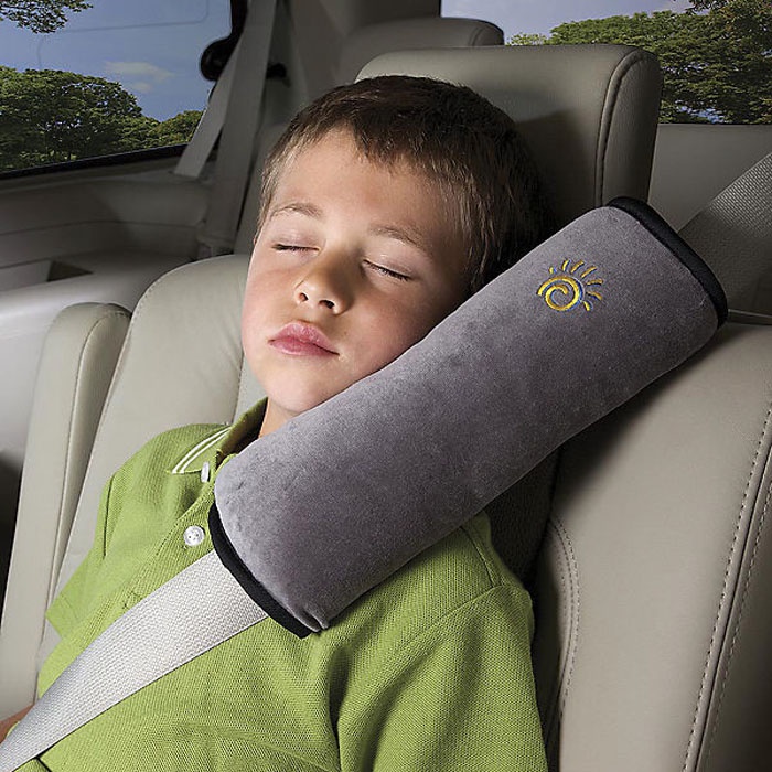 Подушка на сиденье CarBull для ремня безопасности, для детей, серая, серый