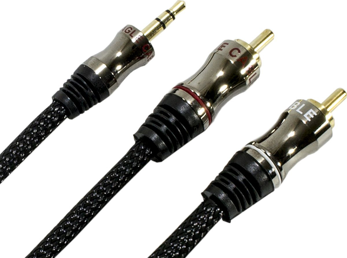 фото Адаптерный кабель Eagle Cable Deluxe Mini(m) - 2xRCA, 10071132, черный, 3,2 м