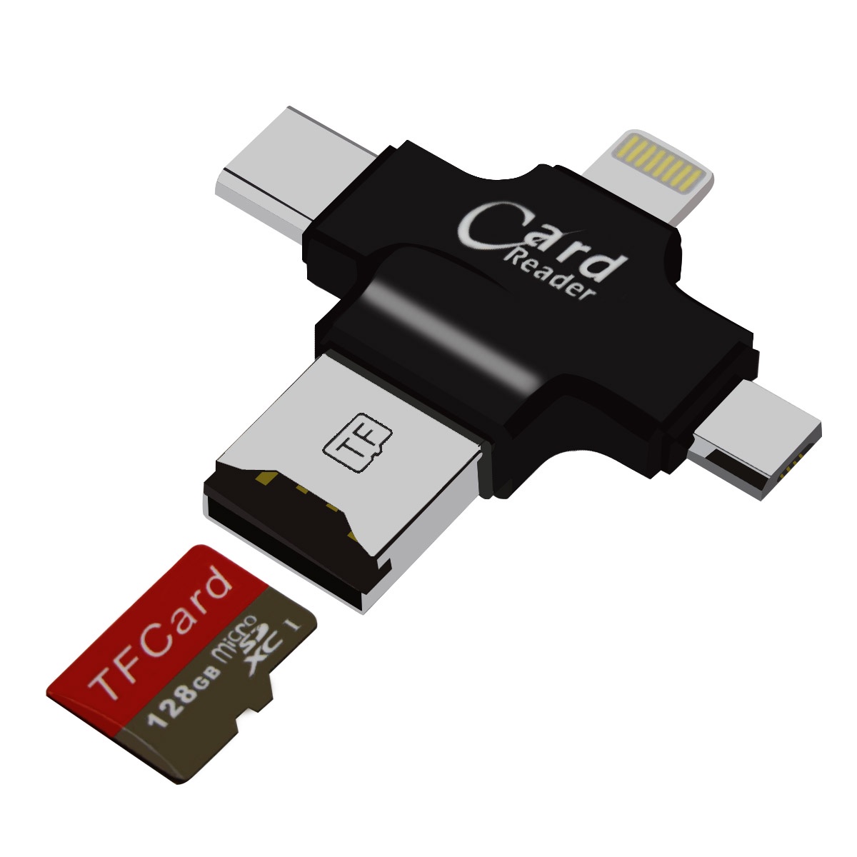 фото USB Флеш-накопитель TipTop Адаптер-накопитель для iPhone, iPad и Android, 4605180018812, черный