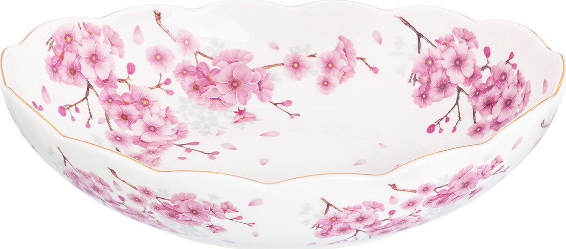 фото Салатник Elan Gallery Цветущая сакура, 181164, белый, розовый, 750 мл