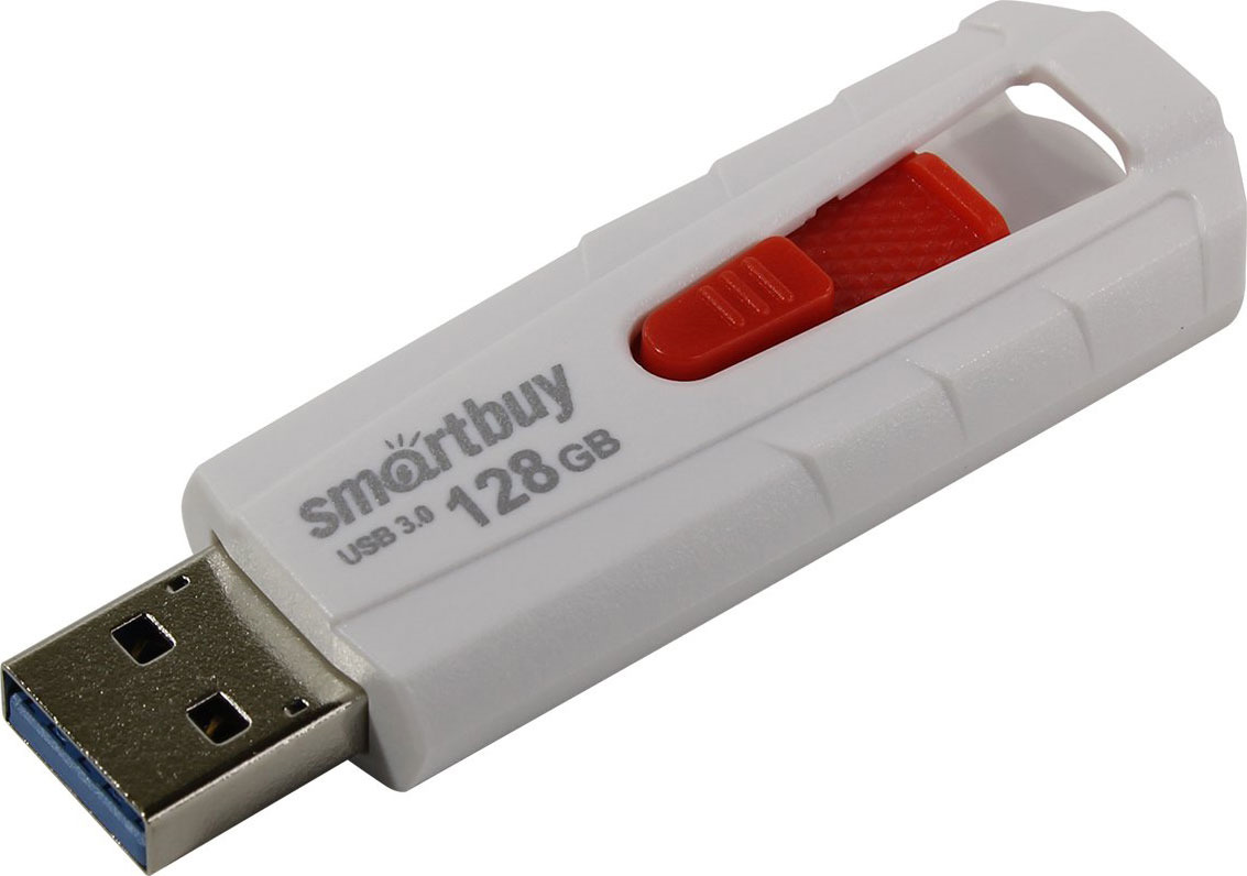 фото USB Флеш-накопитель SmartBuy Iron, SB128GBIR-W3, 128 ГБ, white red