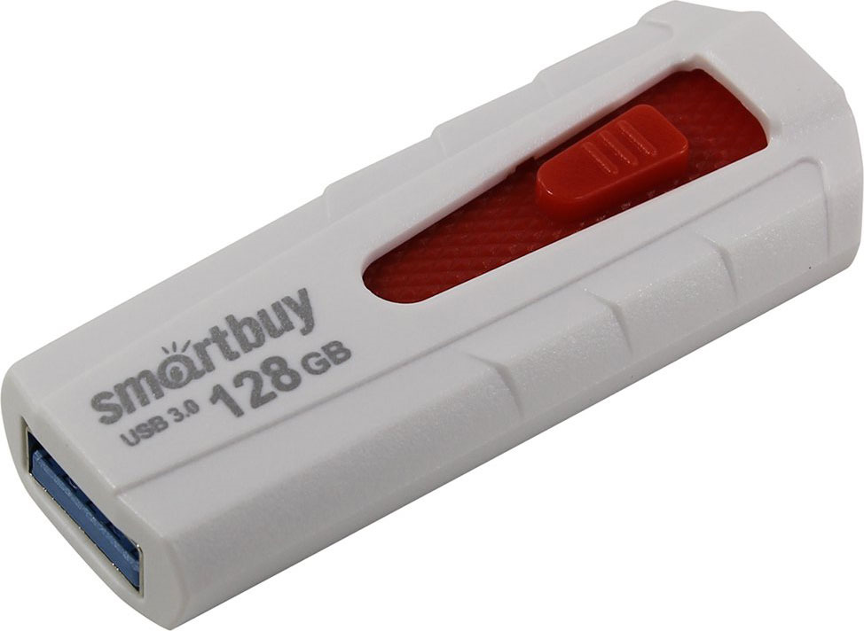 фото USB Флеш-накопитель SmartBuy Iron, SB128GBIR-W3, 128 ГБ, white red