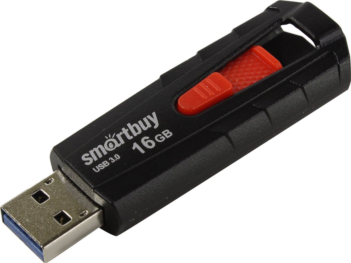 фото USB Флеш-накопитель SmartBuy Iron, SB16GBIR-K3, 16 ГБ, black red